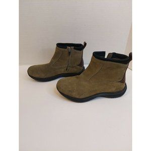 Lands End Suede Boots ankle zipper boots size 8 1/2, outdoor hiking shoes